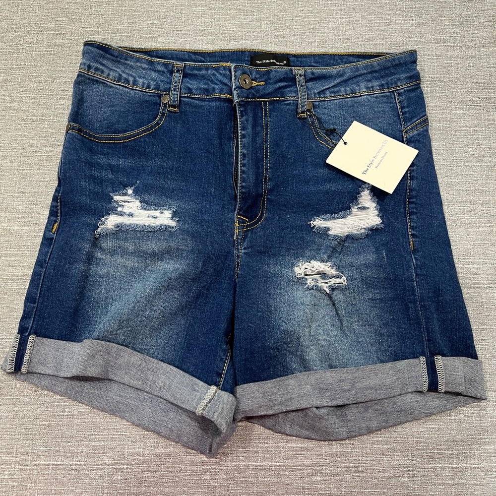 Distressed Denim shorts